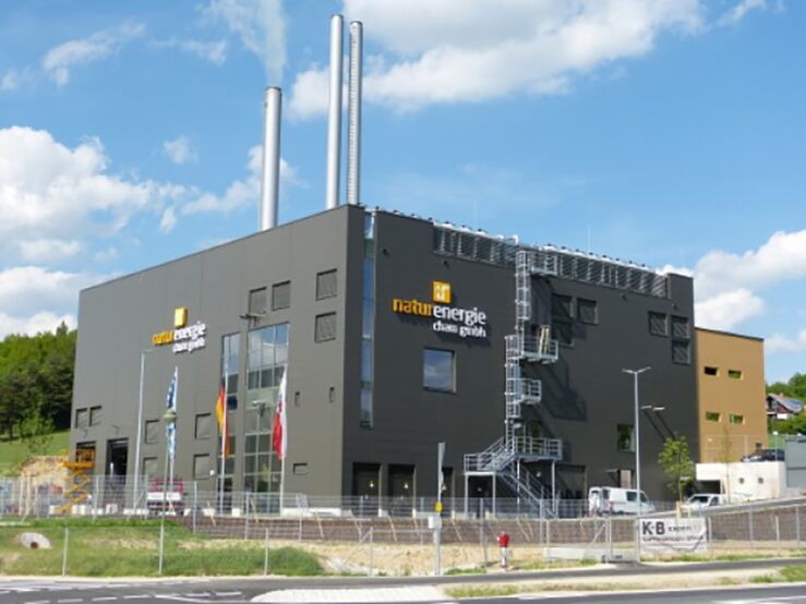 Das Hackschnitzel-Heizkraftwerk der Naturenergie Cham GmbH
